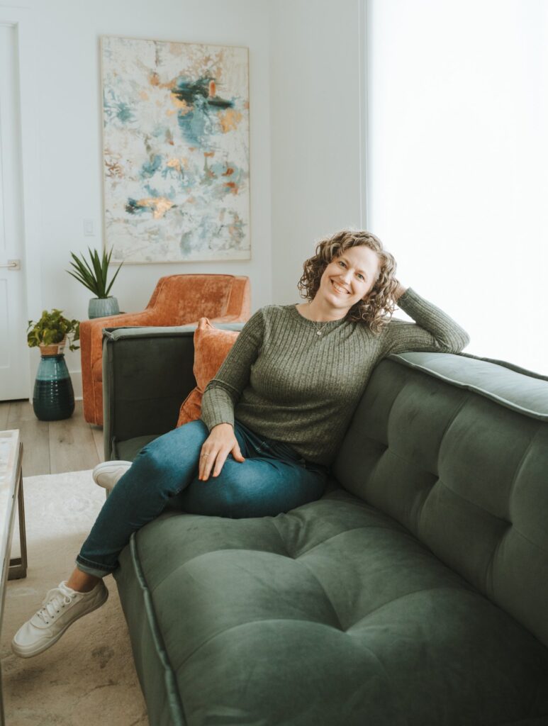 Stephani on couch